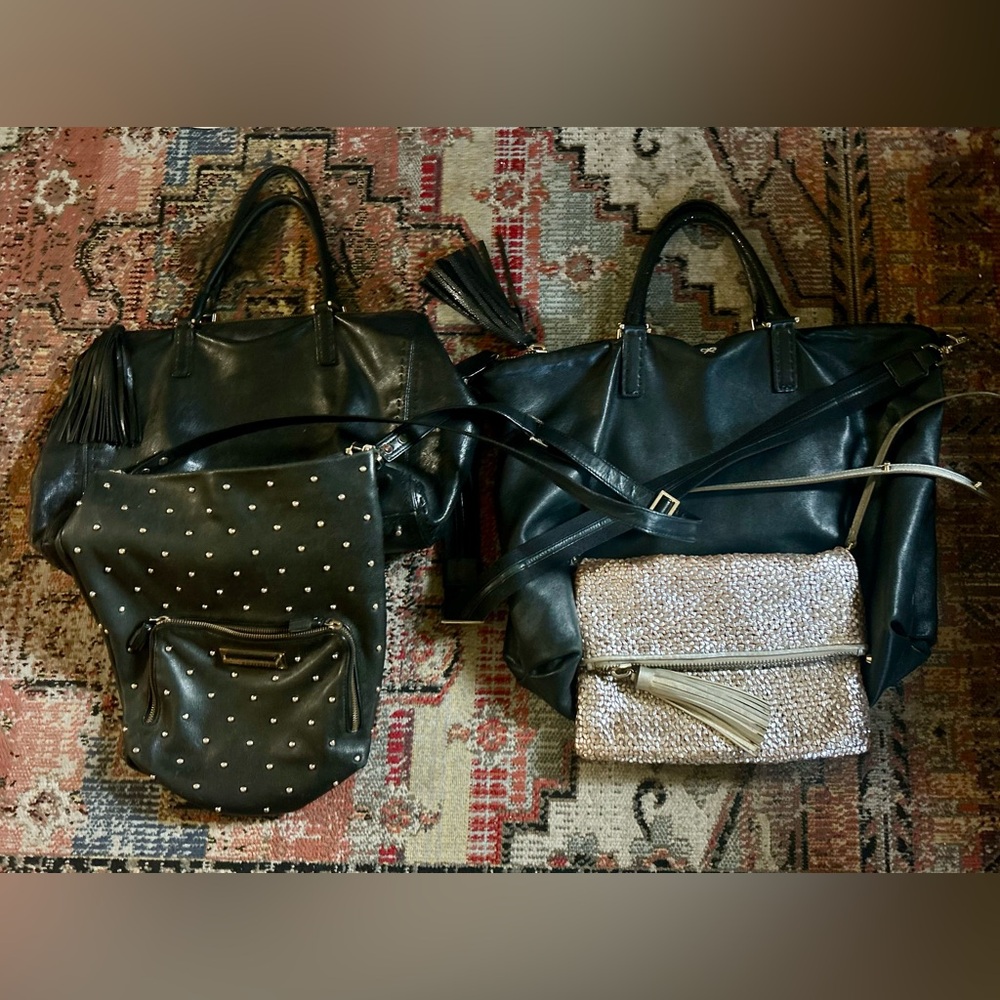 Anya Hindmarch Black and Gold Shoulder Bag Collection